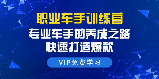 职业车手训练营：专业车手的养成之路，快速打造爆款（8节-无水印直播课）-甬战资源库