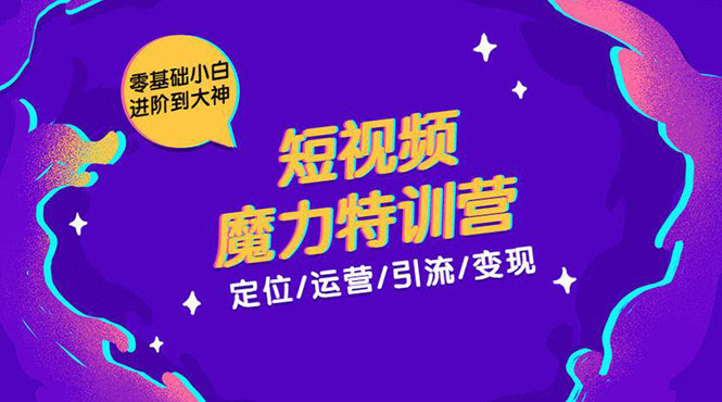 零基础小白进阶到大神《短视频魔力特训营》定位-运营-引流-变现-甬战资源库