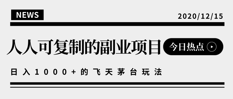 揭秘人人可复制的副业项目，能够实现日入10000+的撸飞天茅台玩法-甬战资源库