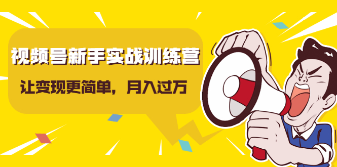 视频号新手实战训练营，让变现更简单，玩赚视频号，轻松月入过万-甬战资源库