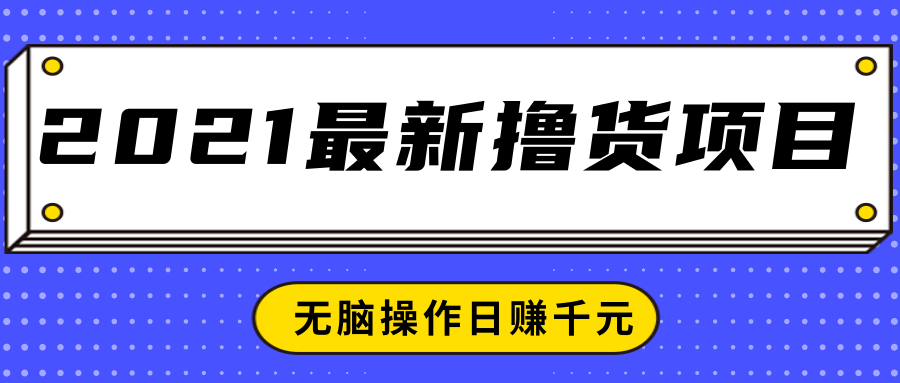 2021最新撸货项目，一部手机即可实现无脑操作轻松日赚千元-甬战资源库