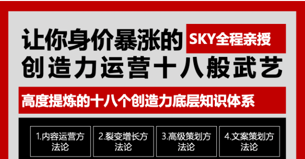 让你的身价暴涨的创造力运营十八般武艺 高度提炼的18个创造力底层知识体系-甬战资源库