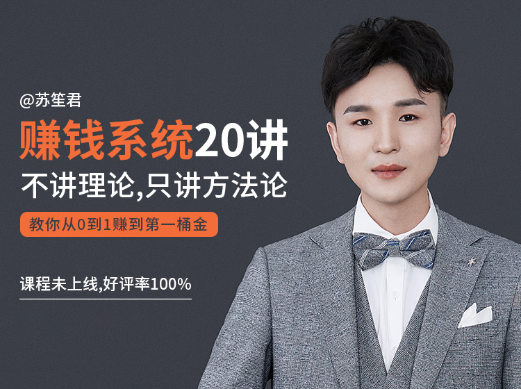 苏笙君的赚钱系统20课 教你从0到1赚到你的第一桶金（不讲理论，只讲方法论）-甬战资源库