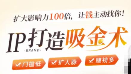 IP打造吸金术：0基础0资源，也能扩大影响力100倍，让钱主动找你！-甬战资源库