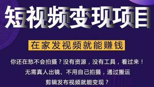 在家也能操作的短视频赚钱项目，无需真人，不用拍摄，纯搬运月入2到5万-甬战资源库