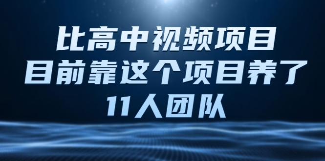 比高中视频项目，目前靠这个项目养了11人团队【视频课程】-甬战资源库