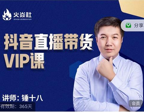 锤十八-抖音直播带货VIP课，专注直播带货有效盈利模式-甬战资源库