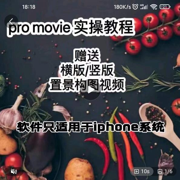 漆十二美食摄影，25​节promovie实操高手课节-甬战资源库