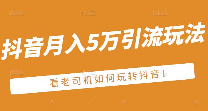 老古董·抖音月入5万引流玩法，看看老司机如何玩转抖音(附赠：抖音另类引流思路)-甬战资源库