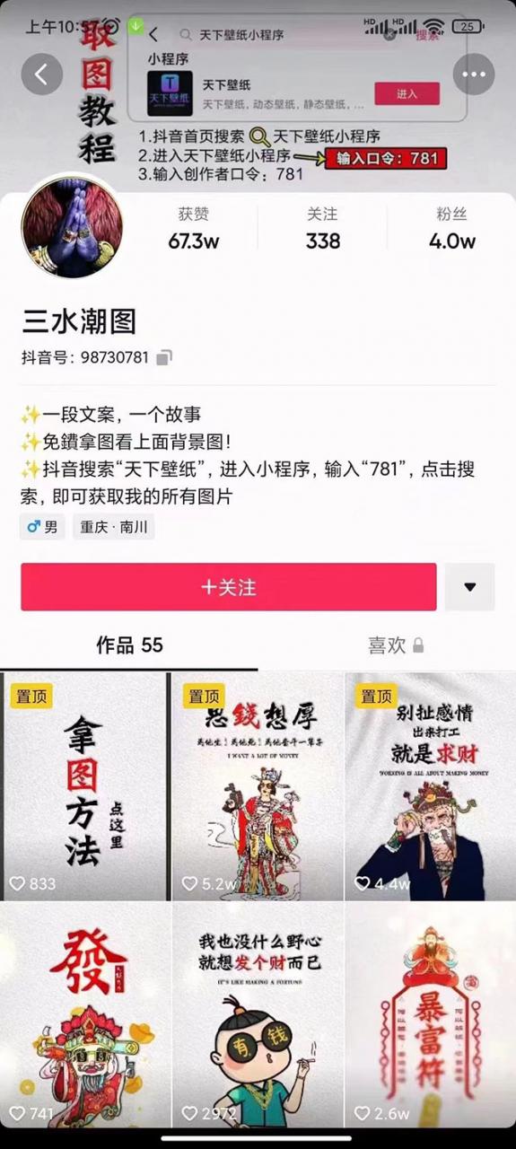 国潮壁纸变现项目，新手可操作日赚200+【素材+软件+教程】-甬战资源库