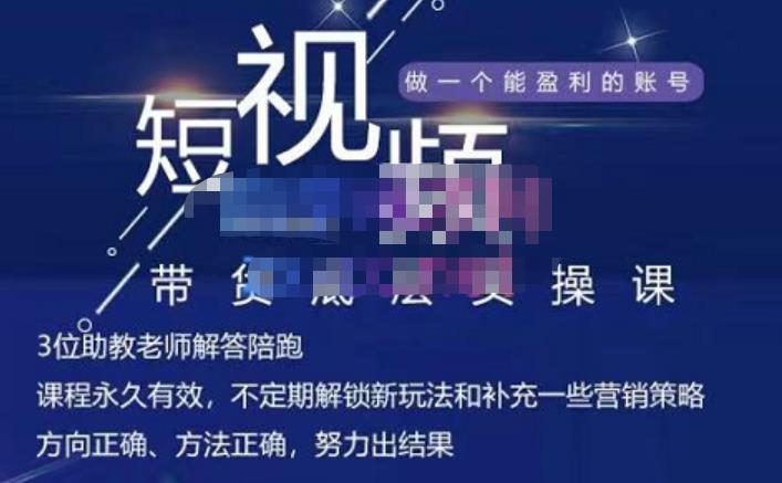 吴Sir·短视频带货底层实操课，教你如何选爆品、了解获短视频流量密码，正确起号-甬战资源库
