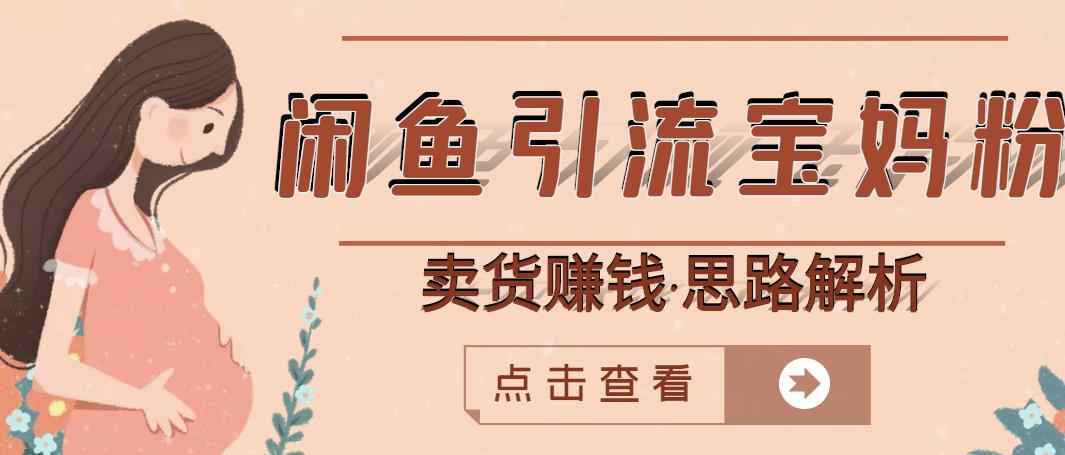 闲鱼引流宝妈粉+卖货赚钱一个月收益30000+（实操视频教程）-甬战资源库