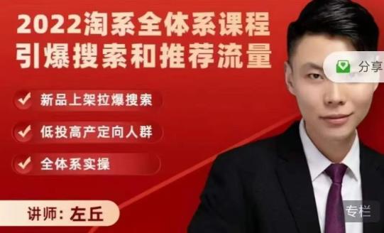 2022淘系全体系课程引爆搜索和推荐流量，新品上架拉爆搜索-甬战资源库