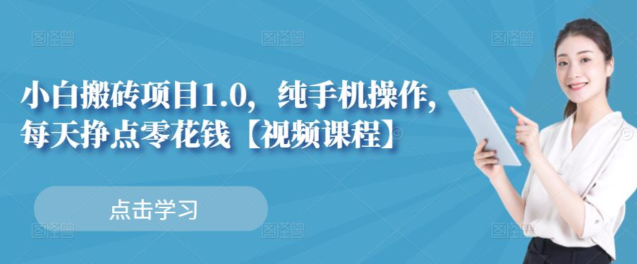 小白搬砖项目1.0，纯手机操作，每天兼职挣点零花钱-甬战资源库