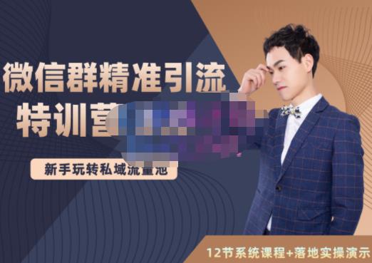 陆明明·微信群精准引流特训营3.0，借助微信群进行引流操作，打造私域流量池-甬战资源库