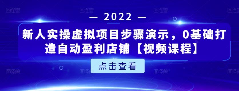 新人实操虚拟项目步骤演示，0基础打造自动盈利店铺【视频课程】-甬战资源库