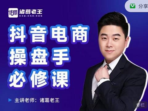 诸葛老王-抖音电商操盘手必修课：顶层设计，​起号破局，爆款运营，数据分析-甬战资源库