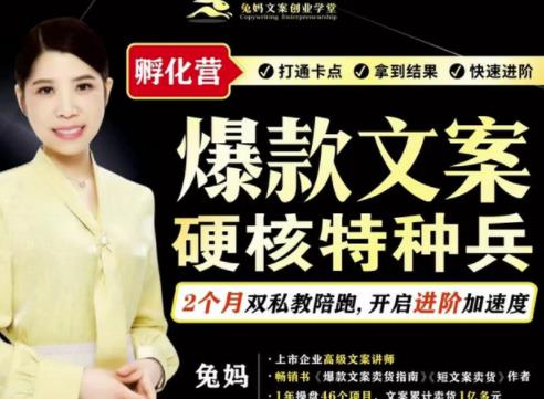 兔妈·爆款文案硬核特种兵孵化营，实现了每个月2000-30000+的副业增收-甬战资源库