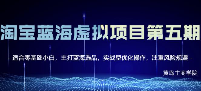 黄岛主淘宝虚拟无货源3.0+4.0+5.0，适合零基础小白，主打蓝海选品，实战型优化操作-甬战资源库