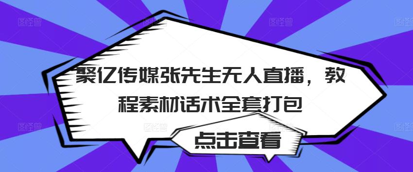 聚亿传媒张先生无人直播，教程素材话术全套打包-甬战资源库