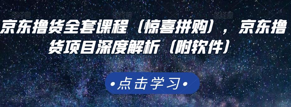 京东撸货全套课程（惊喜拼购），京东撸货项目深度解析（附软件）-甬战资源库