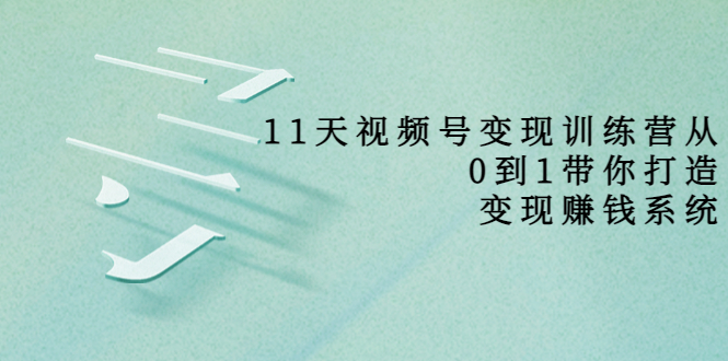 11天视频号变现训练营，从0到1打造变现赚钱系统（价值398元）-甬战资源库
