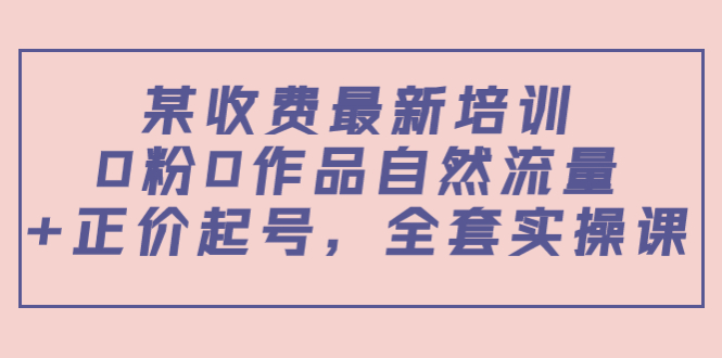某最新收费培训内容：0粉0作品自然流量+正价起号，全套实操课-甬战资源库