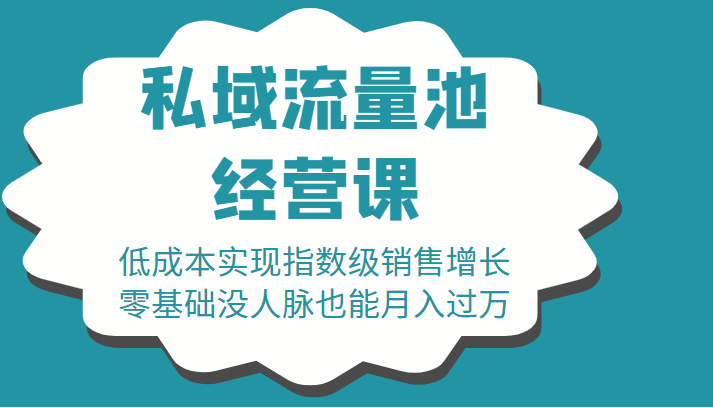 16堂私域流量池经营课：低成本实现指数级销售增长，零基础没人脉也能月入过万-甬战资源库