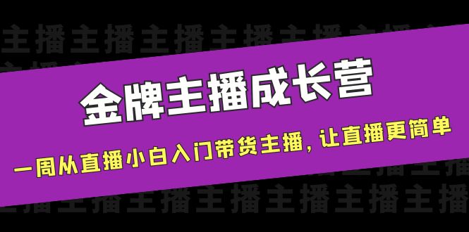 金牌主播成长营，一周从直播小白入门带货主播，让直播更简单-甬战资源库
