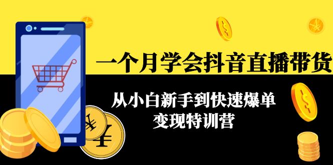 一个月学会抖音直播带货：从小白新手到快速爆单变现特训营(63节课)-甬战资源库