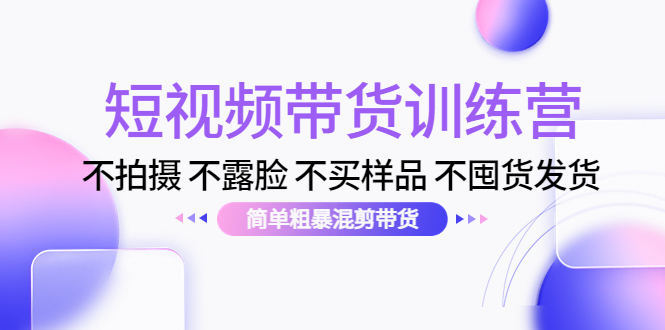 短视频带货训练营：不拍摄 不露脸 不买样品 不囤货发货 简单粗暴混剪带货（第三期）-甬战资源库