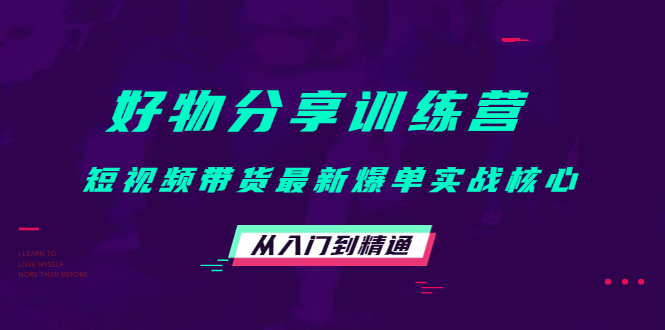 好物分享训练营：短视频带货最新爆单实战核心，从入门到精通-甬战资源库