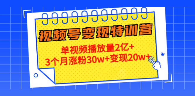 21天视频号变现特训营：单视频播放量2亿+3个月涨粉30w+变现20w+（第14期）-甬战资源库