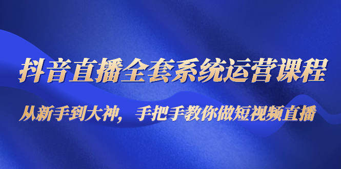 抖音直播全套系统运营课程：从新手到大神，手把手教你做直播短视频-甬战资源库
