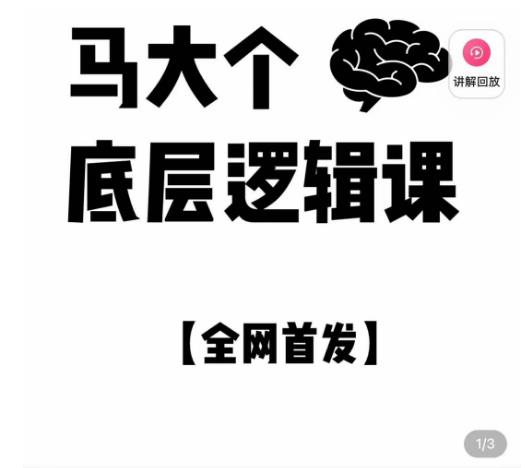 马大个·底层逻辑课，51节底层逻辑智慧课-价值1980元-甬战资源库