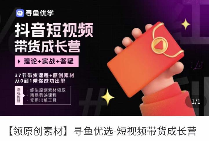 短视频带货成长营，​抖音短视频出单攻略，吃透账号运营的奥秘，轻松带货-甬战资源库
