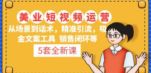 5套·美业短视频运营课从场景到话术·精准引流·吸金文案工具·销售闭环等-甬战资源库