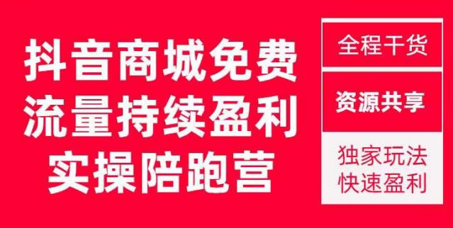 抖音商城搜索持续盈利陪跑成长营，抖音商城搜索从0-1、从1到10的全面解决方案-甬战资源库