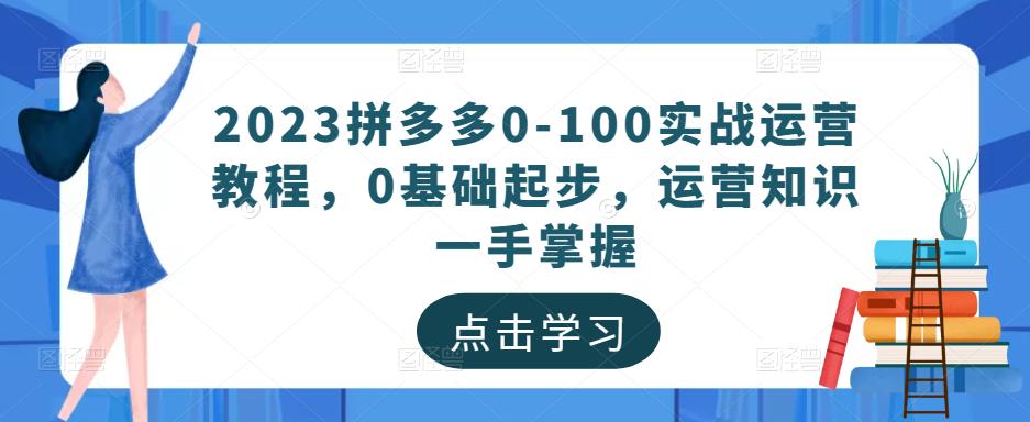 2023拼多多0-100实战运营教程，0基础起步，运营知识一手掌握-甬战资源库