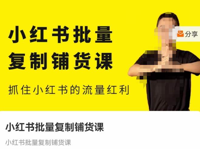 张宾·小红书批量复制铺货课，抓住小红书的流量红利 （更新2023年2月）-甬战资源库
