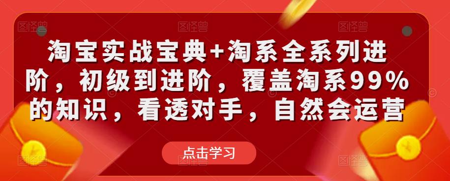 淘宝实战宝典+淘系全系列进阶，初级到进阶，覆盖淘系99%的知识，看透对手，自然会运营-甬战资源库