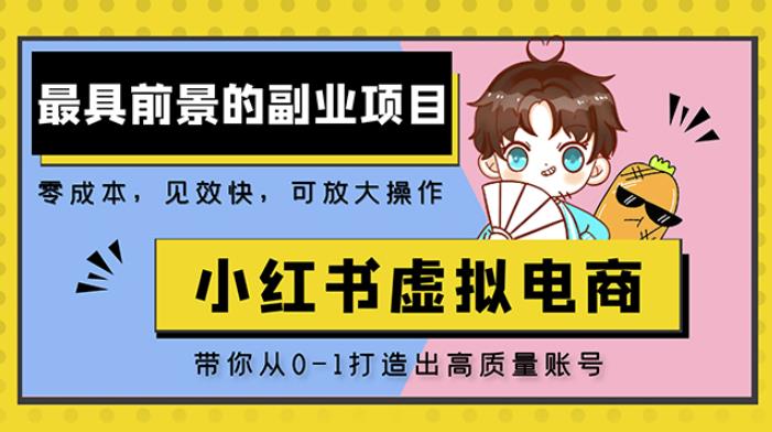 小红书蓝海大市场虚拟电商项目，手把手带你打造出日赚2000+高质量红薯账号-甬战资源库