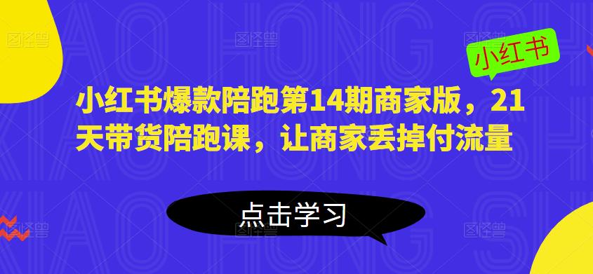 小红书爆款陪跑第14期商家版，21天带货陪跑课，让商家丢掉付流量-甬战资源库