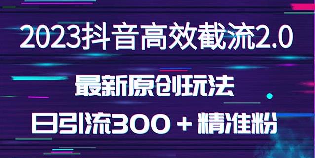 日引300＋创业粉，独家抖音高效截流2.0玩法（价值1280）-甬战资源库