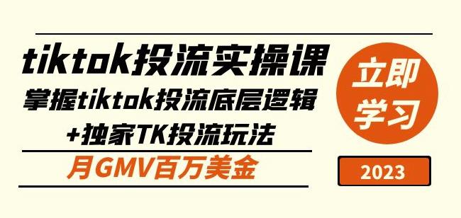 tiktok投流实操课：掌握tiktok投流底层逻辑+独家TK投流玩法月GMV百万美金-甬战资源库