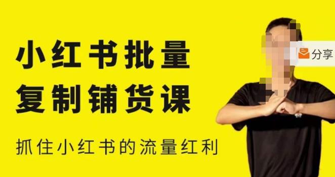 张宾·小红书批量复制铺货课，小红书0-1快速起号变现玩法，抓住小红书的流量红利（更新2023年3月）-甬战资源库