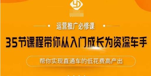 35节课程带你从入门成长为资深车手，让系统学习直通车成为可能，帮你实现直通车的低花费高产出-甬战资源库