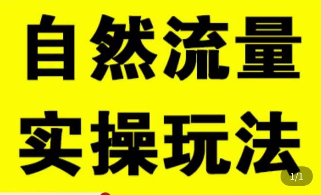 拼多多自然流量天花板，拼多多自然流的实操玩法，自然流量是怎么来的，如何开车带来自然流等知识-甬战资源库