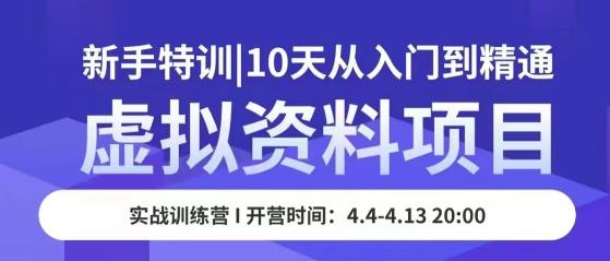 虚拟资料项目新手特训，10天从入门到精通，保姆级实操教学-甬战资源库