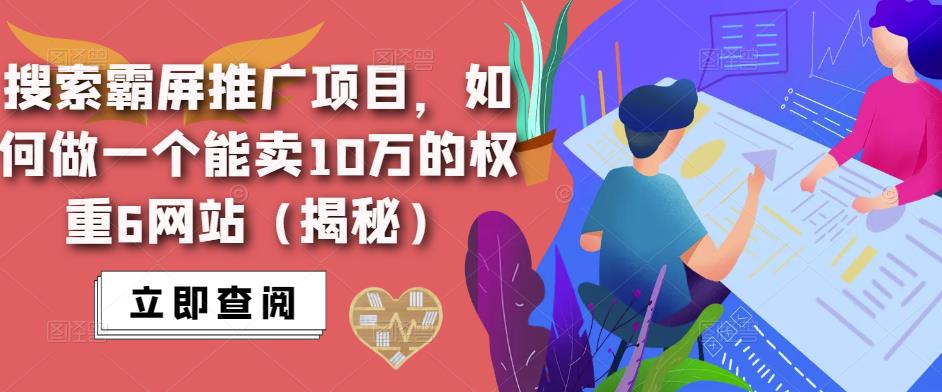 搜索霸屏推广项目，如何做一个能卖10万的权重6网站（揭秘）-甬战资源库